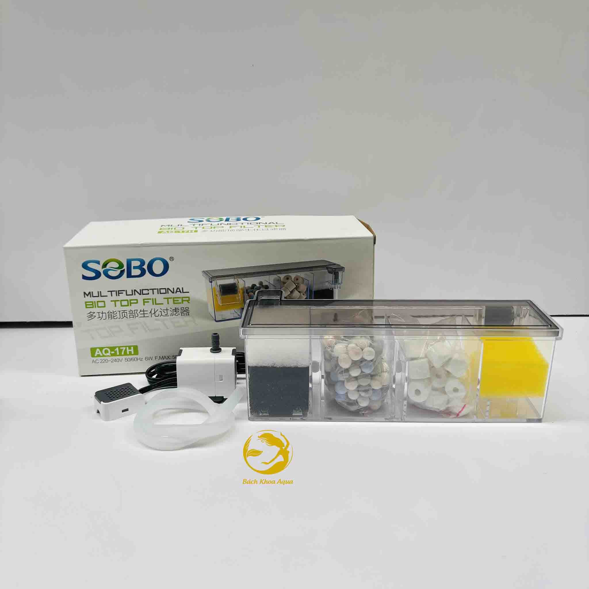 Lọc tràn SOBO AQ-15H / AQ-16H / AQ-17H / AQ-18H sẵn bơm và vật liệu lọc